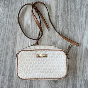 Michael Kors White Monogram Crossbody